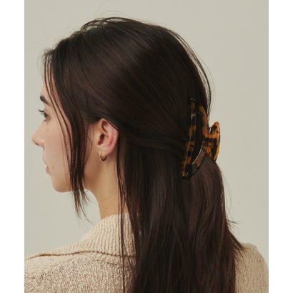 デザインカラーヘアクリップ （ベージュ×ブラック）｜詳細画像