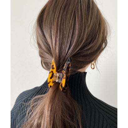 デザインカラーヘアクリップ （ベージュ×ブラック）｜詳細画像