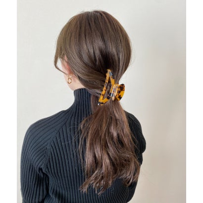 デザインカラーヘアクリップ （ベージュ×ブラック）｜詳細画像