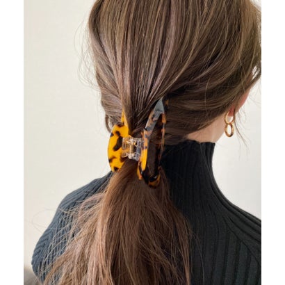 デザインカラーヘアクリップ （ベージュ×ブラック）｜詳細画像