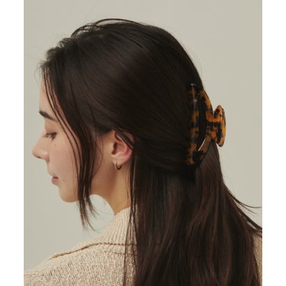 デザインカラーヘアクリップ （ベージュ×ブラック）｜詳細画像