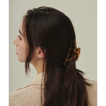 デザインカラーヘアクリップ （ベージュ×ブラック）｜詳細画像