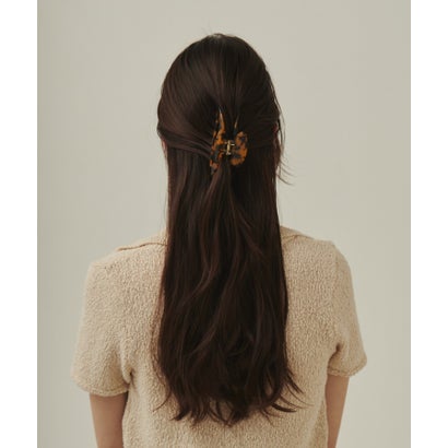 デザインカラーヘアクリップ （ベージュ×ブラック）｜詳細画像