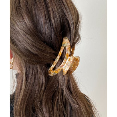 デザインカラーヘアクリップ （ベージュ×ブラック）｜詳細画像