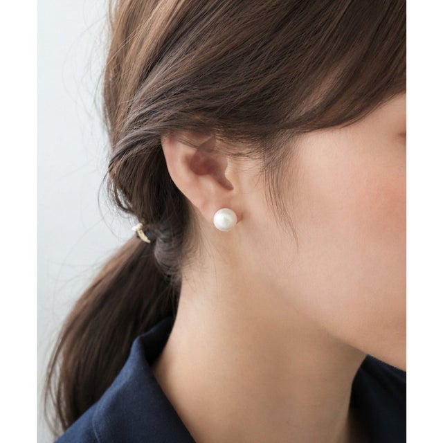 【10mm】 選べるパールピアス （コットンパール / アクリルパール） （ホワイト系その他）