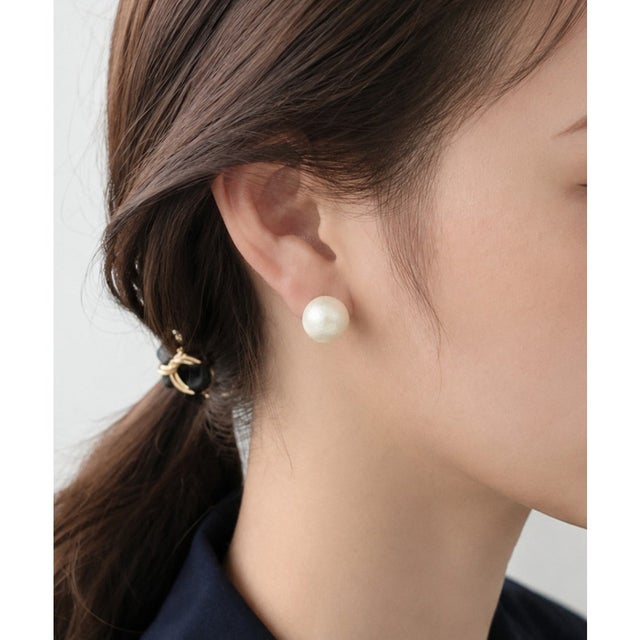 【12mm】 選べるパールピアス （コットンパール / アクリルパール） （ホワイト系その他）