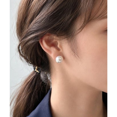 【12mm】 選べるパールピアス （コットンパール / アクリルパール） （ホワイト）｜詳細画像