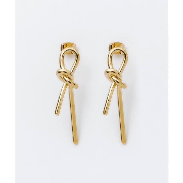 結びピアス （ゴールド）