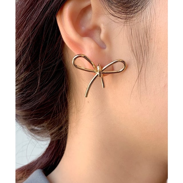 リボンピアス （ゴールド）