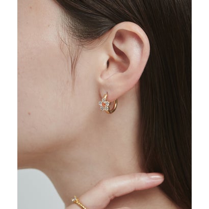 シーテ ciite' 【 金属アレルギー対応 】 フラワービジュー フープピアス （パープル）｜詳細画像