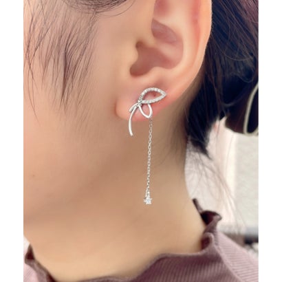 フラワーチェーン ドロップバックキャッチ ピアス （ゴールド）｜詳細画像
