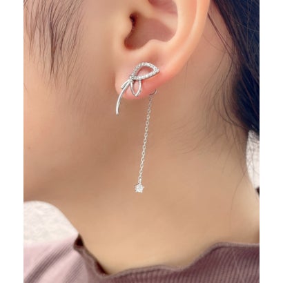 フラワーチェーン ドロップバックキャッチ ピアス （ゴールド）｜詳細画像