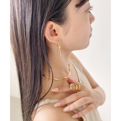 【 金属アレルギー対応 】結びピアス サージカルステンレス （シルバー）｜詳細画像