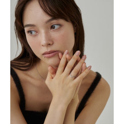 シーテ ciite' 【 金属アレルギー対応 】 ビジューVモチーフリング サージカルステンレス （ゴールド）｜詳細画像
