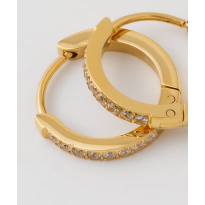 シーテ ciite' 【 金属アレルギー対応 】 ビジューフープピアス サージカルステンレス （シルバー）｜詳細画像