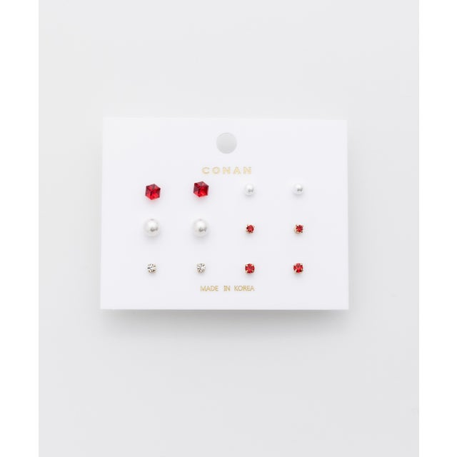 ピアス 6セット / pierce 6 set （レッド）