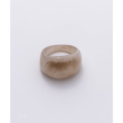 【金属アレルギー対応】ボリュームクリアデザインリング （オレンジ）｜詳細画像
