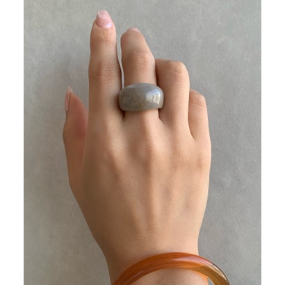 シーテ ciite' 【金属アレルギー対応】ボリュームクリアデザインリング （アイボリー）｜詳細画像