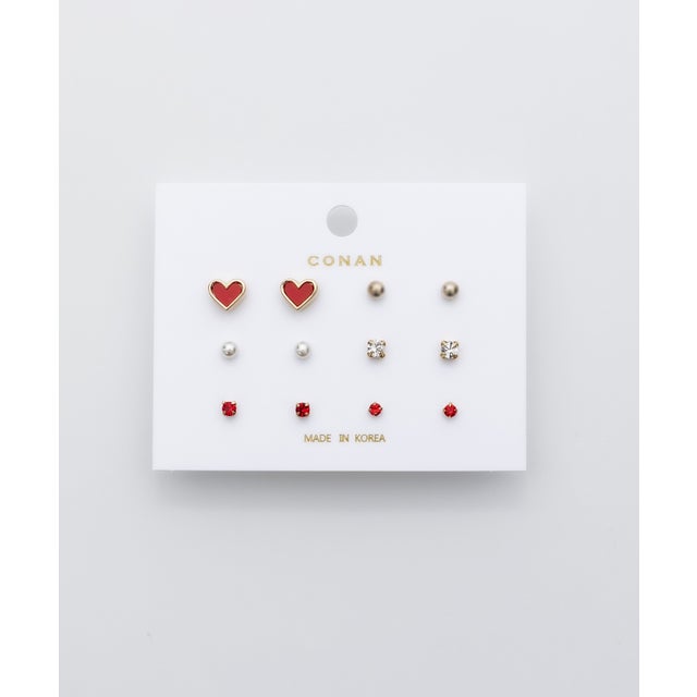 ピアス 6セット / pierce 6 set （レッド）