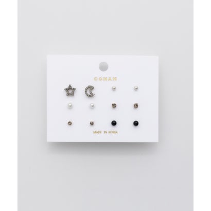 ピアス 6セット / pierce 6 set （ブラック）｜詳細画像
