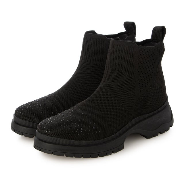FOOT SLIDEZ撥水ニットブーツ （BLK/S）