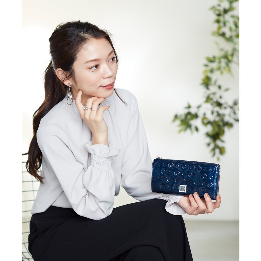 CLATHAS ベティー Lファスナー長財布 パープル -人気ブランドのバッグ