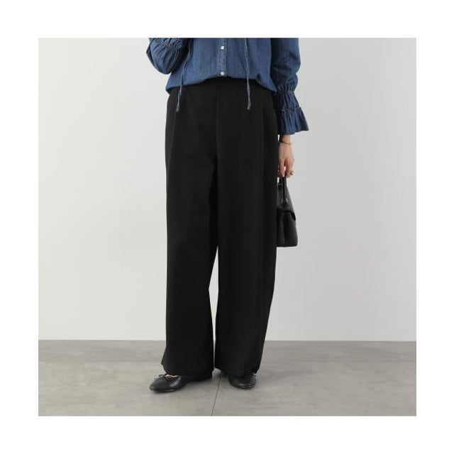カーブパンツ 652-86535 ウールライク （88/ブラック）