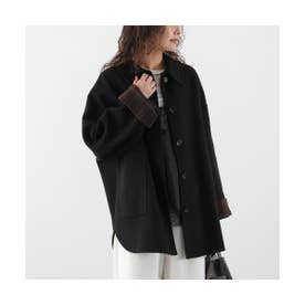 シャツジャケット 652-84510 2WAY リバーシブル （88/ブラック）