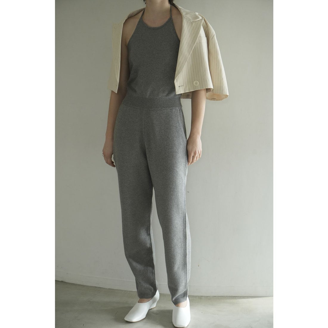 クラネ CLANE HALTER NECK KNIT ALL IN ONE （BLACK） - ファッション