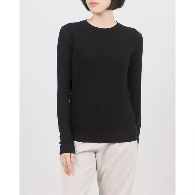 COMFORTABLE CREW NECK TOPS （BLACK）