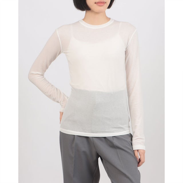 COMFORTABLE CREW NECK TOPS （WHITE）