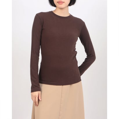 COMFORTABLE CREW NECK TOPS （BROWN）｜詳細画像