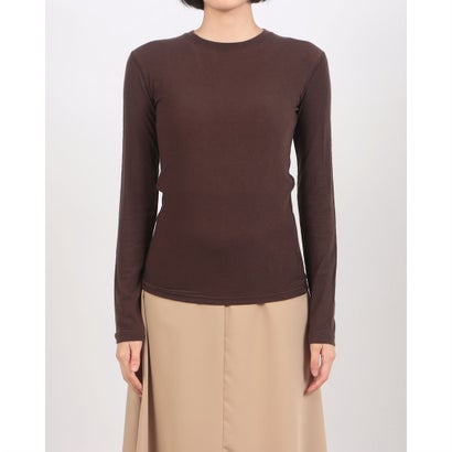 COMFORTABLE CREW NECK TOPS （BROWN）｜詳細画像