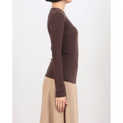 COMFORTABLE CREW NECK TOPS （BROWN）｜詳細画像