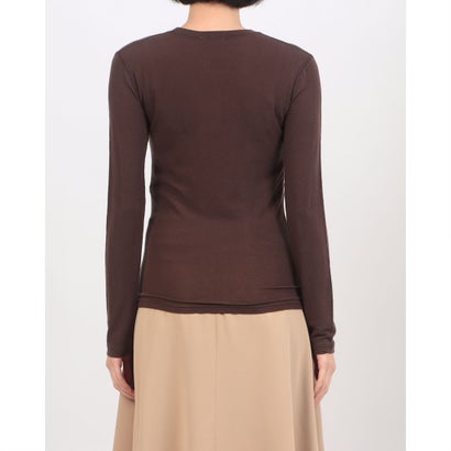 COMFORTABLE CREW NECK TOPS （BROWN）｜詳細画像