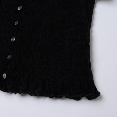 クラネ CLANE SHIRRING BUTTON TOPS （BLACK）｜詳細画像