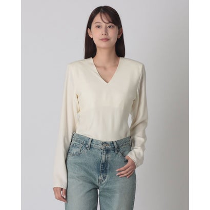 クラネ CLANE V NECK POWER SHOULDER BODYSUIT （IVORY）｜詳細画像