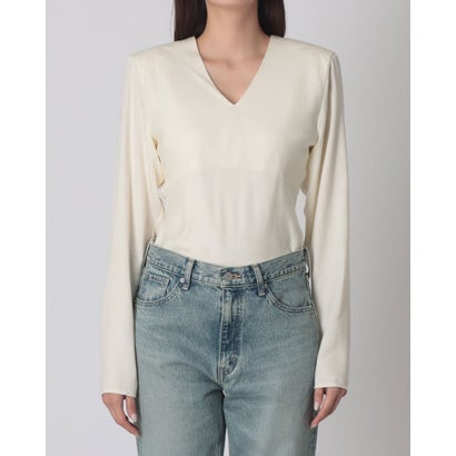クラネ CLANE V NECK POWER SHOULDER BODYSUIT （IVORY）｜詳細画像
