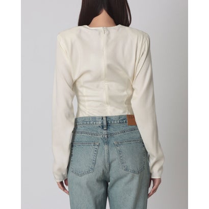 クラネ CLANE V NECK POWER SHOULDER BODYSUIT （IVORY）｜詳細画像