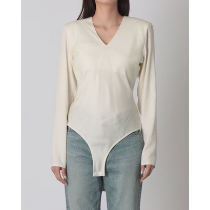 クラネ CLANE V NECK POWER SHOULDER BODYSUIT （IVORY）｜詳細画像