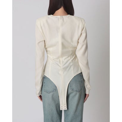 クラネ CLANE V NECK POWER SHOULDER BODYSUIT （IVORY）｜詳細画像