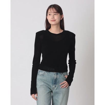 クラネ CLANE FLOCKY FORM TIGHT TOPS （BLACK）｜詳細画像