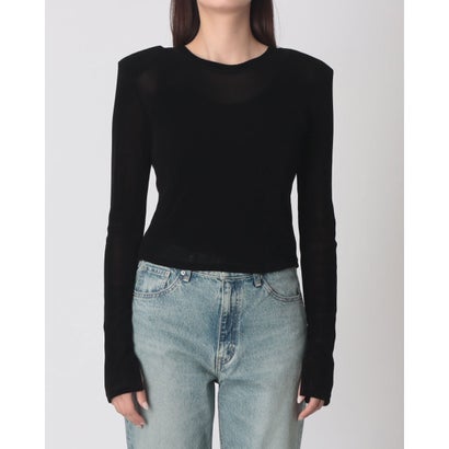 クラネ CLANE FLOCKY FORM TIGHT TOPS （BLACK）｜詳細画像