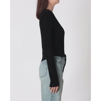 クラネ CLANE FLOCKY FORM TIGHT TOPS （BLACK）｜詳細画像