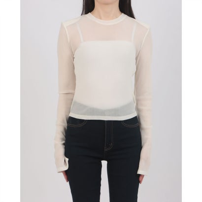 クラネ CLANE FLOCKY FORM TIGHT TOPS （WHITE）｜詳細画像