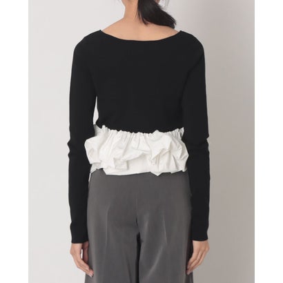 W BALLOON SHORT KNIT TOPS （BLACK）｜詳細画像