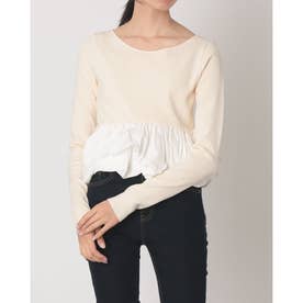 W BALLOON SHORT KNIT TOPS （IVORY）