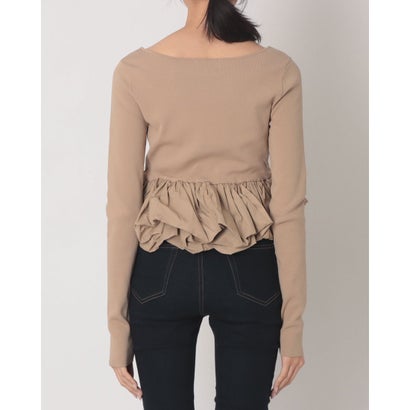W BALLOON SHORT KNIT TOPS （BEIGE）｜詳細画像