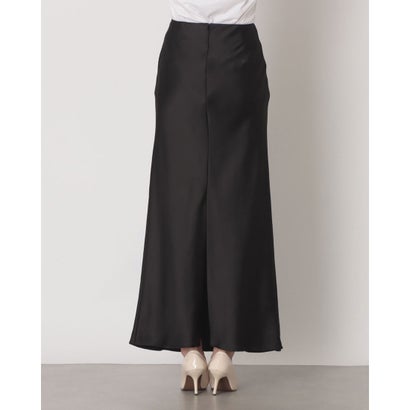 SATIN STRAIGHT MAXI SKIRT （BLACK）｜詳細画像