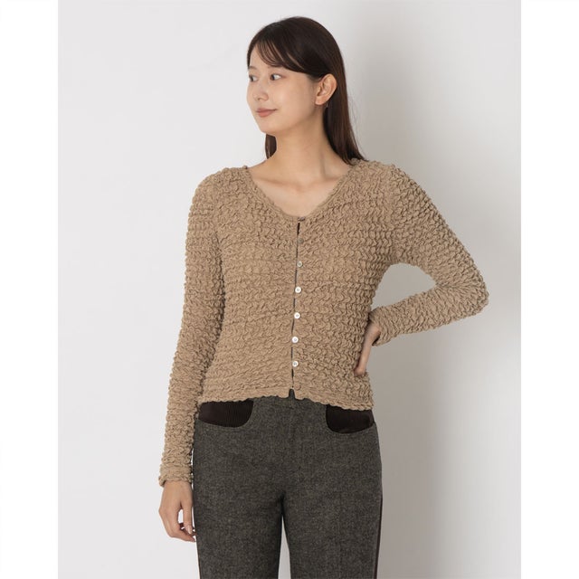 SOFT SHIRRING CARDIGAN （BEIGE）